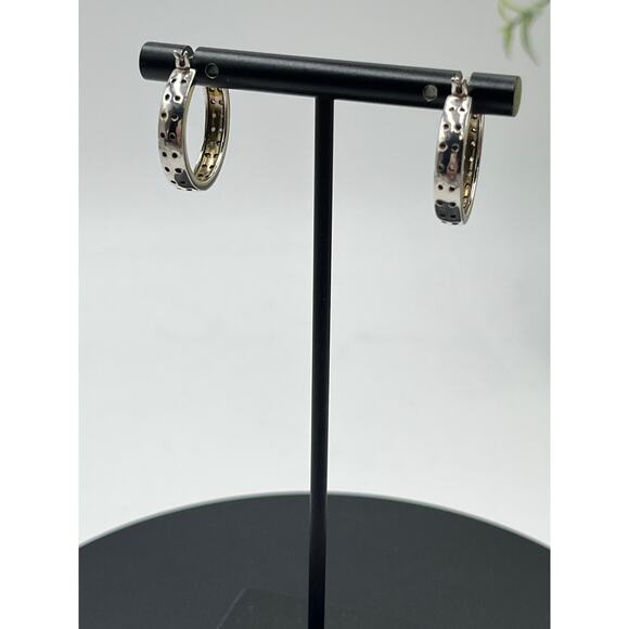 DBJ Dee Berkley 925 Sterling Silver Genuine Cut Diamond In & Out Hoop
Earrings - Picture 12 of 16